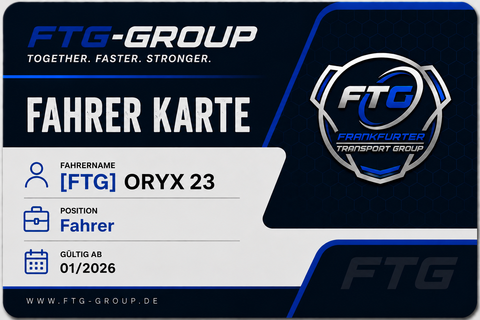 Fahrerkarte von [FTG] | Onxy
